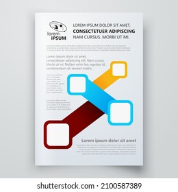 Flyer design template stripes elements vector