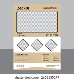 flyer design template vector design, Abstract business flyer with photo,