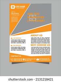 Flyer design template vector design. Layout template in A4 size.Business flyer design a4 template. Vector illustration.Corporate business flyer