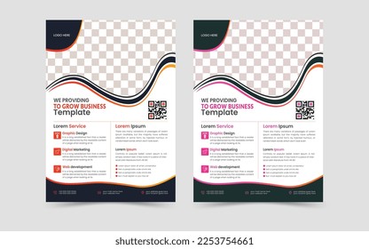 Flyer design template vector design. layout modern, Brochure design, cover modern layout, flyer in A4 with colorful, Corporate flyer,  Real Estate Business Flyer Design, 2 colors scheme, Shape Layout