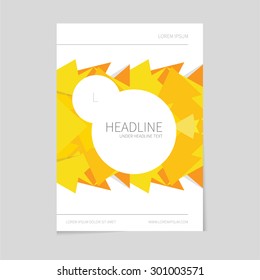 Flyer design template with yellow shapes