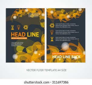 Flyer Design Templates Abstract Geometric Orange Wave. Vector illustration