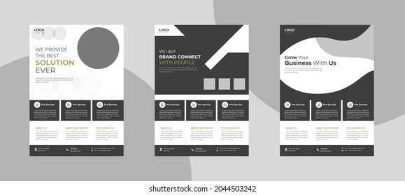 Flügeldesign. Musterbeispiele von flyer-Design-Vorlagen. professionelle Vorlagen für die Gestaltung von Plakatprospekten. Flyer in A4, Bundle, Broschürendesign, modernes Layout, Jahresbericht, Plakat