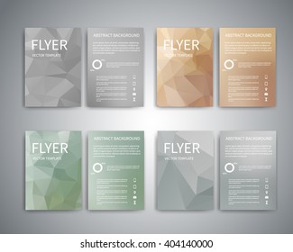Flyer design templates. Set of A4 brochure flyer design templates with geometric abstract modern backgrounds. Infographic concept, mobile technologies, for advertising, reporting, corporate style