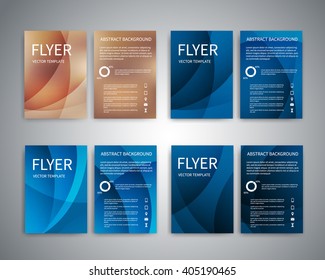 Flyer design templates. Set of A4 brochure flyer design templates with geometric abstract modern backgrounds.  Infographic concept, mobile technologies, for advertising, reporting, corporate style