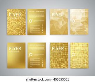 Flyer design templates. Set of A4 brochure flyer design templates with geometric abstract modern backgrounds. Design for advertising, publications, Infographic concept, technologies, reporting EPS10