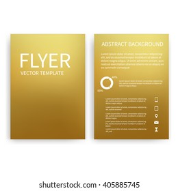 Flyer design templates. Set of A4 gold brochure flyer design templates with abstract modern backgrounds. Infographic concept, mobile technologies, for advertising, reporting, corporate style