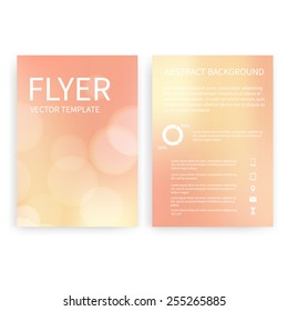 Flyer design templates. Set of pink A4 brochure design templates with geometric bokeh lights abstract modern backgrounds. Infographic concept, mobile technologies, applications and online services 