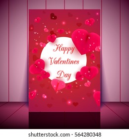 Flyer Design. Valentines Day. Vector Illustration.