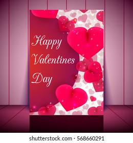 Flyer Design. Valentines Day. Vector Illustration.