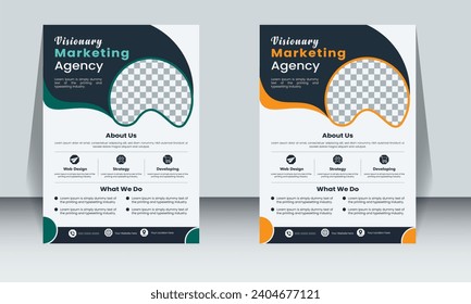 Flyer Design, Vector Template, A4 Size, Shape Layout.