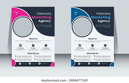 Flyer Design, Vector Template, A4 Size, Shape Layout.