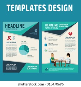 Flyer design vector template in A4 size.
brochure booklet cover annual report layout.
health concept illustration.