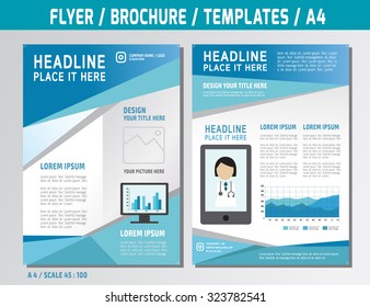 Flyer design vector template in A4 size. Brochure booklet cover annual report layout. Medical concept illustration.