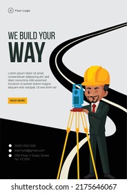Flyer Design von uns bauen Ihre Art Cartoon Stil Vorlage. 
