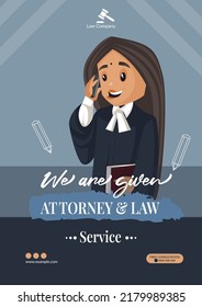 Flyer design of we are given attorney and law service template. 