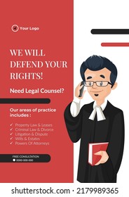 Flyer design of we will defend your rights template. 
