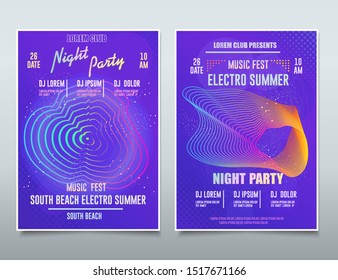 Flyer Electronic music festival, Sound Event, DJ Party abstract musical poster, Technology Background. Vector