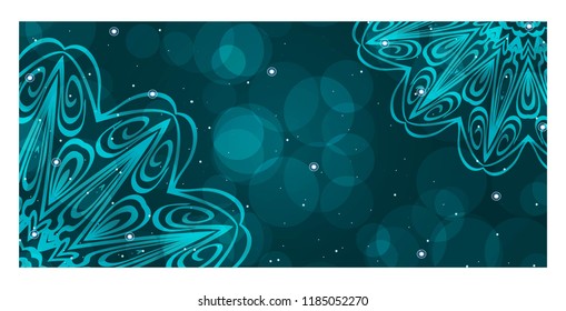 Flyer With Floral Mandala Ornaments. Vector Oriental design. Islam, Arabic, Indian, Ottoman Motifs