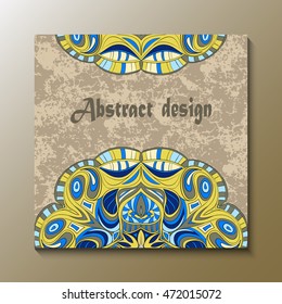 Flyer with Floral mandala pattern and ornaments. Oriental design layout template, vector