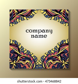 Flyer with Floral mandala pattern and ornaments. Oriental design layout template, vector