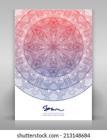 Flyer with geometric decoration. Design for magazine, folder or other.