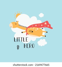 Flyer giraffe print design with slogan. Vector illustration design for fashion fabrics, textile graphics, and prints.