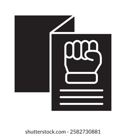 Flyer glyph icon. use for modern concept, print, UI, UX kit, web and app development. Vector EPS 10, related to industrial, business, finance, investment.
