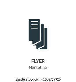 Flyer glyph icon vector on white background. Flat vector flyer icon symbol sign from modern marketing collection for mobile concept and web apps design.