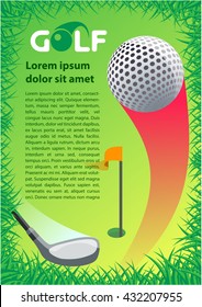 Flyer golf, cover A4 size game action golf, brochure golf