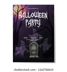 flyer halloween background with ghosts