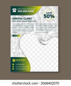 Flyer for Health and Medical concept. Hygiene template of flyer, triangle polygonal grey white , banners. dental clinic background. Layout dentistry illustrations modern pages. gradient green yellow