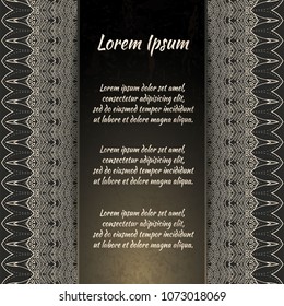 Flyer holiday card, frame for congratulations on your wedding, Valentine's day, birthday, invitation, gratitude, celebration, Declaration of love. Vector brown, gold background with a mandala. eps10