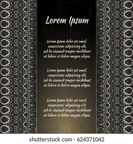 Flyer holiday card, frame for congratulations on your wedding, Valentine's day, birthday, invitation, gratitude, celebration, Declaration of love. Vector brown, gold background with a mandala. eps10