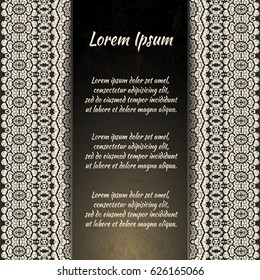 Flyer holiday card, frame for congratulations on your wedding, Valentine's day, birthday, invitation, gratitude, celebration, Declaration of love. Vector brown, gold background with a mandala. eps10