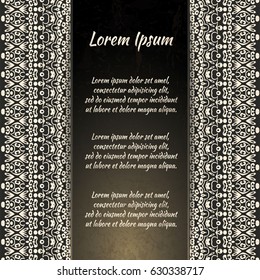 Flyer holiday card, frame for congratulations on your wedding, Valentine's day, birthday, invitation, gratitude, celebration, Declaration of love. Vector brown, gold background with a mandala. eps10