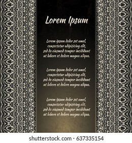 Flyer holiday card, frame for congratulations on your wedding, Valentine's day, birthday, invitation, gratitude, celebration, Declaration of love. Vector brown, gold background with a mandala. eps10