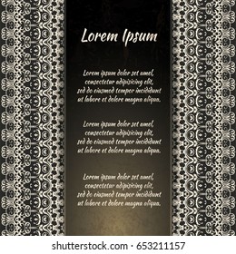 Flyer holiday card, frame for congratulations on your wedding, Valentine's day, birthday, invitation, gratitude, celebration, Declaration of love. Vector brown, gold background with a mandala. eps10