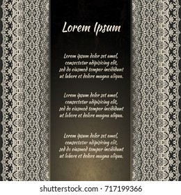 Flyer holiday card, frame for congratulations on your wedding, Valentine's day, birthday, invitation, gratitude, celebration, Declaration of love. Vector brown, gold background with a mandala. eps10