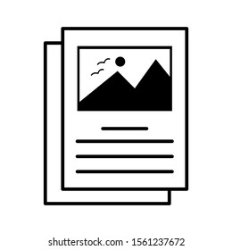 Flyer icon design. Brochure icon in trendy flat style design. Vector illustration.