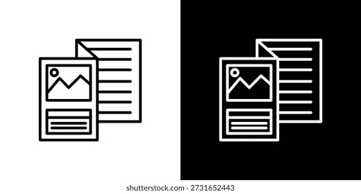 Flyer icon graphic, editable stroke. Suitable for website design, logo, app, template, and ui ux.