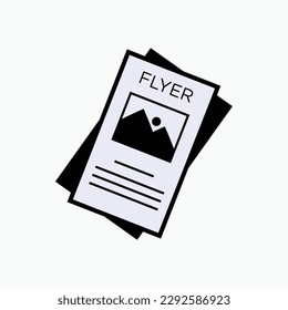 Flyer Icon. Promotion Media, Pamphlet Symbol.