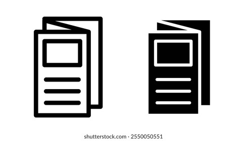 Flyer Icon set in black filled and line.