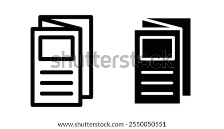 Flyer Icon set in black filled and line.