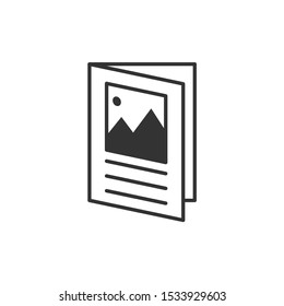 Flyer Icon vector sign isolated for graphic and web design. Brochure symbol template color editable on white background.