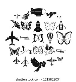 Flyer icons set. Simple set of 25 flyer vector icons for web isolated on white background