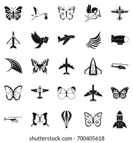 Flyer icons set. Simple set of 25 flyer vector icons for web isolated on white background