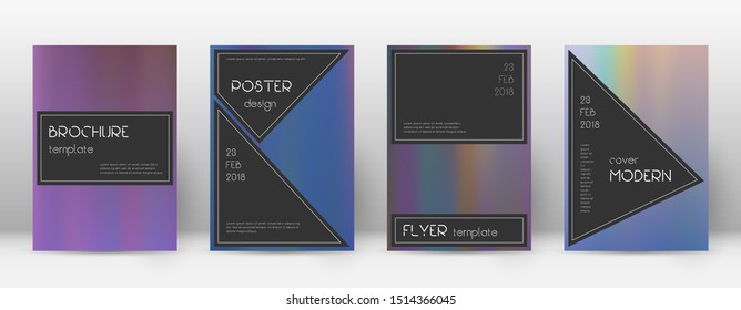 Flyer layout. Black curious template for Brochure, Annual Report, Magazine, Poster, Corporate Presentation, Portfolio, Flyer. Actual bright hologram cover page.