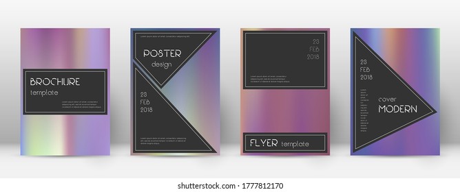 Flyer layout. Black eminent template for Brochure, Annual Report, Magazine, Poster, Corporate Presentation, Portfolio, Flyer. Actual bright hologram cover page.