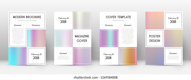 Flyer layout. Business amazing template for Brochure, Annual Report, Magazine, Poster, Corporate Presentation, Portfolio, Flyer. Alive pastel hologram cover page.